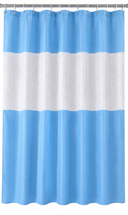 Perdea de dus PEVA 180 x 180 cm ALBASTRA cu transparent